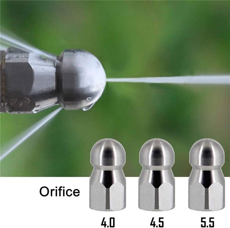 Twinkle Star Sewer Jetter Kit for Pressure Washer -100 ft Hose, 1/4 Inch NPT, Drain Cleaning Hose, Button Nose & Rotating Sewer Jetting Nozzle, Orifice 4.0, 4.5, 5.5, 5800 PSI - Image 4